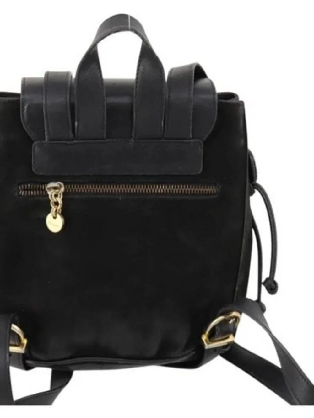 Salvatore Ferragamo Vara Ribbon Backpack Leather Black Gold Auth 172240